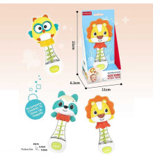 Брязкальце BY 147 (120/2) 3 види, розмір - 6.6х5.5х16 см, гумові прорізувачі, пискавка, в коробці, ВИДАЄТЬСЯ ТІЛЬКИ МІКС ВИДІВ