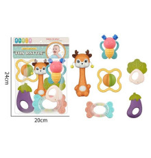 Набір брязкалець JHD 242 (144/2) 6 штук, прорізувач, в пакеті