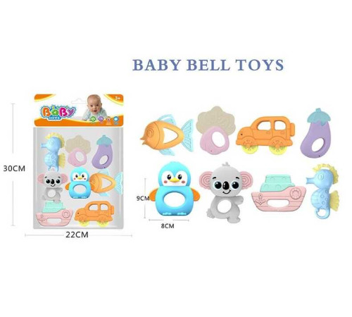 Набір брязкалець 508-150 (120/2) 8 штук, прорізувач, в пакеті – в наличии! Купите сейчас у KAZKOVA