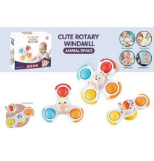 Брязкальце-спінер B 20 A (72) 3 штуки, сімпл-дімпл, тваринки, на присосці, в коробці