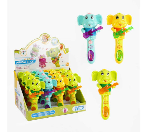 Набір брязкалець 7787 (20) ЦІНА ЗА 12 ШТУК В БЛОЦІ, “Слоник”, підсвічування, мелодія, рухає лапками, від батарейок – в наличии! Купите сейчас у KAZKOVA