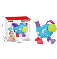 Брязкальце BY 201 (60) "Слоник", пискавки, прорізувачі, гумові шнурочки, в коробці