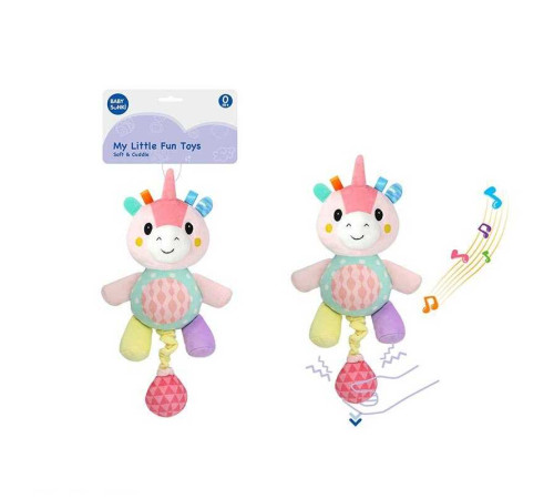 Брязкальце 1952-2 (60) м'яка іграшка, мелодія, заводний механізм, пискавка, мотузок для фіксації іграшки, в пакеті