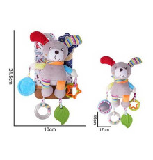 Брязкальце 688 M54 (72) текстильне, підвіска, гумовий прорізувач, шелесткі елементи, кільця, люстерко, кріплення для підвішування, в пакеті