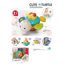 Брязкальце 6076 (60) “Черепашка”, висувний елемент, поп-іт, тріскачка, прорізувач, пискавка, присоска, гумові елементи, в коробці