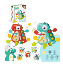 Брязкальце YD 750-14 (240/2) 2 кольори, “Динозавр”, поп-іт, гумові прорізувачі та елементи для перетягування, в коробці