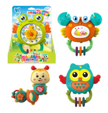 Брязкальце 84046 (120/2) "WToys", ОЗВУЧУВАННЯ УКРАЇНСЬКОЮ МОВОЮ, 5 пісень, 5 мелодій, підсвічування, прорізувач, в коробці, ВИДАЄТЬСЯ ТІЛЬКИ МІКС ВИДІВ