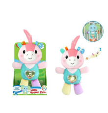 Музичне брязкальце 1963-2 (48) підсвічування, звуки тварин, мелодії, кумедні звуки, кульки, пластиковий тулуб, текстильні голова та кінцівки, в коробці