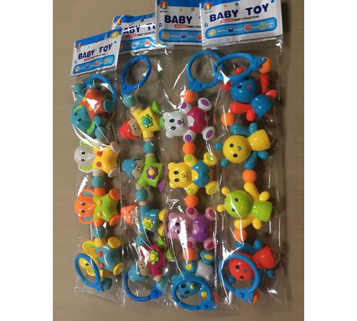 Брязкальце 6335/32/82/56 (288) 2 карабіни, на резинці, 4 брязкальця, в пакеті, ВИДАЄТЬСЯ ТІЛЬКИ МІКС ВИДІВ – в наличии! Купите сейчас у KAZKOVA