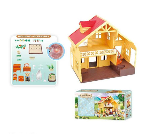 Вілла "Щаслива сім'я" 012-03 (6) меблі, фігурка, підсвічування, в коробці