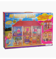 Будиночок для ляльок 6983 (6) 2 поверхи, 128 деталей, меблі, в коробці