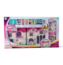 Будиночок 16567 (6) підсвічування, звук домофона, фігурки членів сім'ї та песика, муляжі меблів, побутової техніки, в коробці