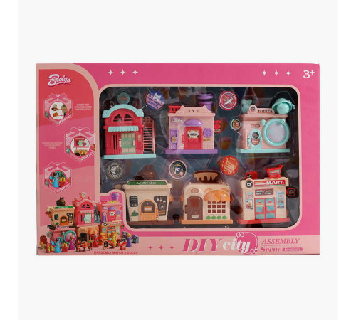 Набір будиночків 131-40 (18) 6 шт., з’єднуються між собою, аксесуари, рухомі елементи, фігурки, в коробці