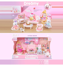 Набір меблів 6619 A (24) флоксова фігурка, висота: 9 см, диван, гойдалка, столики, аксесуари, в коробці