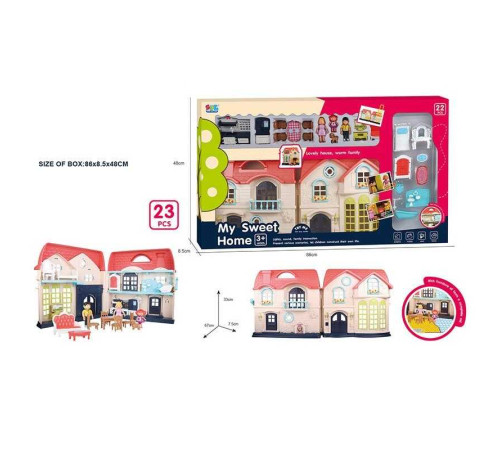 Будиночок 16848 (6) дверний дзвінок, підсвічування ліхтарів, меблі, ляльки, в коробці – в наличии! Купите сейчас у KAZKOVA