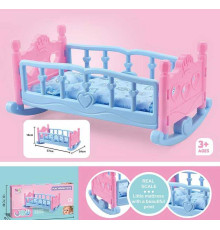 Ліжко для ляльки CS 8882 (36) гойдалка, подушка, ковдра, довжина 37 см, в коробці