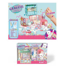 Шкатулка-будиночок QL 001 (12) набір для декорування фігурок, аксесуари, блискітки, стрази, фломастери, наліпки, в коробці