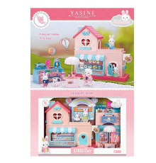 Будиночок 6674 (10) 2 фігурки тварин, меблі, муляжі продуктів, в коробці