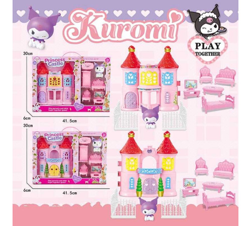 Замок JX 731 KF (48/2) 2 види, висота 24см, герой, ліжечко, крісло, диван, парканчик, в коробці