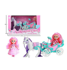 Карета RR 015 (24) лялька 15 см, знімний одяг, карета, поні, шарнірні суглоби, рухомі елементи, в коробці