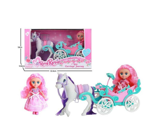 Карета RR 015 (24) лялька 15 см, знімний одяг, карета, поні, шарнірні суглоби, рухомі елементи, в коробці