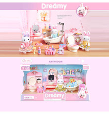 Набір меблів 6620 A (24) флоксова фігурка, висота: 9 см, ванна, умивальник, туалет, аксесуари, в коробці