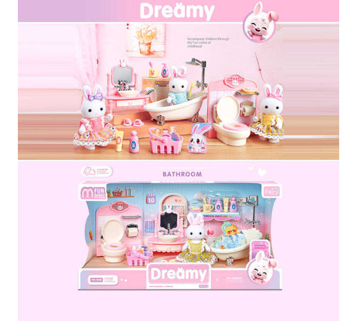 Набір меблів 6620 A (24) флоксова фігурка, висота: 9 см, ванна, умивальник, туалет, аксесуари, в коробці