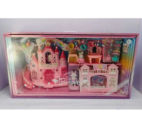 Замок 1788-9 (12) 2 поверхи, меблі, аксесуари, 2 фігурки кроликів, в коробці