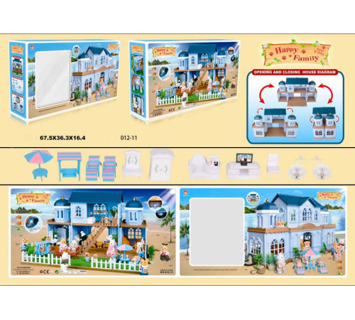 Вілла на морському березі "Щаслива сім'я" 012-11 (4) меблі, підсвічування, в коробці