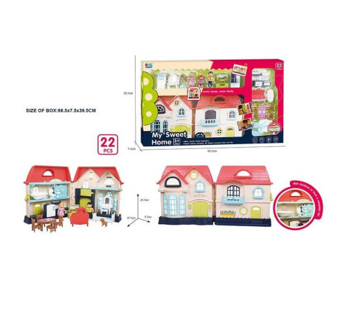 Будиночок 16849 (10) дверний дзвінок, підсвічування ліхтарів, меблі, ляльки, в коробці – в наличии! Купите сейчас у KAZKOVA