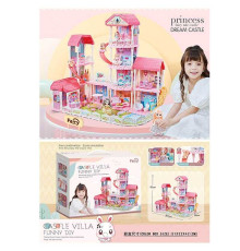 Будиночок 7005 (2) 3 ляльки, гірка, меблі, посуд, аксесуари, в коробці