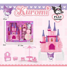 Замок JX 751 KE (48/2) висота 24см, герой, парасолька, 3 стільчики, трюмо, парканчик, в коробці