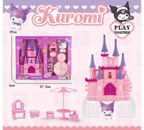 Замок JX 751 KE (48/2) висота 24см, герой, парасолька, 3 стільчики, трюмо, парканчик, в коробці