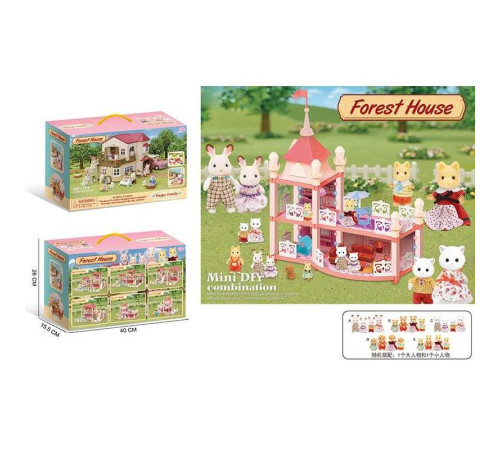 Будиночок 111-434 E (24/2) 2 флоксові тварини, підсвічування, меблі, в коробці