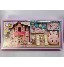 Замок 8309 (12) 2 поверхи, гойдалка, аксесуари, фігурка кролика, в коробці