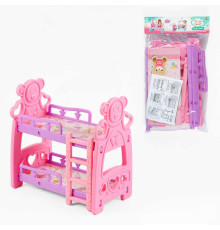 Ліжко для ляльки WD 004 (36) двоярусне, довжина 38 см, у пакеті