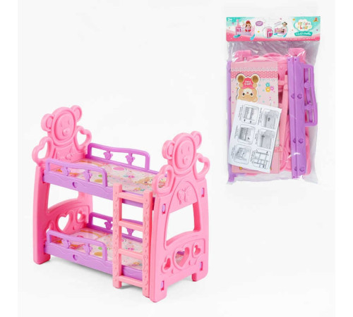 Ліжко для ляльки WD 004 (36) двоярусне, довжина 38 см, у пакеті
