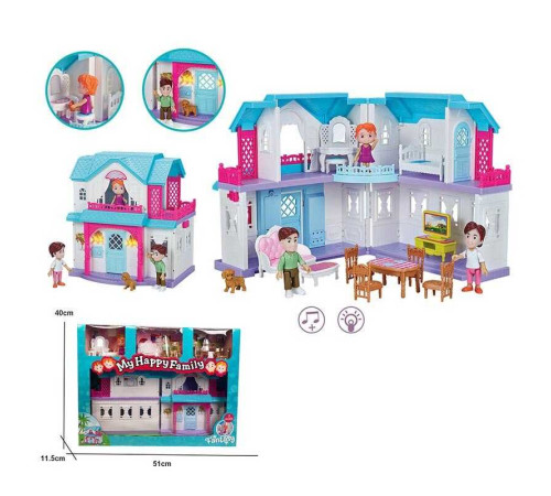 Будиночок 16900 (12) підсвічування, звук домофона, фігурки персонажів та песика, меблі, в коробці