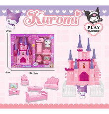 Замок JX 751 KF (48/2) висота 24см, герой, ліжечко, крісло, диван, парканчик, в коробці