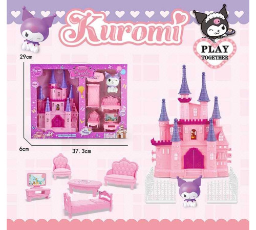 Замок JX 751 KF (48/2) висота 24см, герой, ліжечко, крісло, диван, парканчик, в коробці