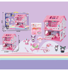 Будиночок з героями YQ 568 (24) розміри будиночка: 31,5х31х40 см, 2 поверхи, меблі, 5 фігурок героїв, іграшковий посуд, в коробці