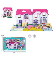 Будиночок 16901 (6) підсвічування, звук домофона, фігурки членів сім'ї, іграшкові меблі, в коробці