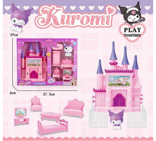 Замок JX 751 KF-1 (48/2) герой, підсвічування, весела мелодія, висота замку 24см, ліжечко, диван, крісло, парканчик, в коробці