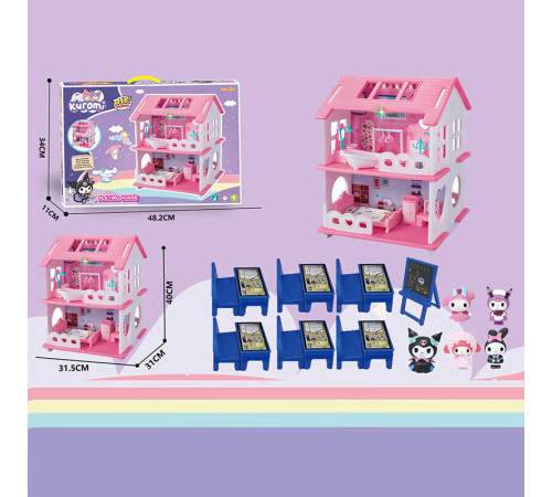 Будиночок з героями YQ 569 (24) розміри будиночка: 31,5х31х40 см, 2 поверхи, меблі, 5 фігурок героїв, в коробці