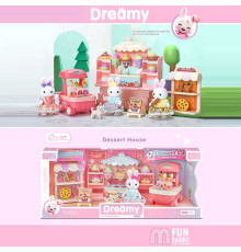 Магазин 6692 A (24) флоксова фігурка, висота: 9 см, тачка, стелажі, муляжі їжі, в коробці