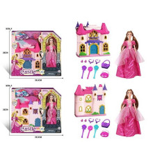 Замок з лялькою KDL 55 (24/2) 2 види, в коробці, ВИДАЄТЬСЯ МІКС