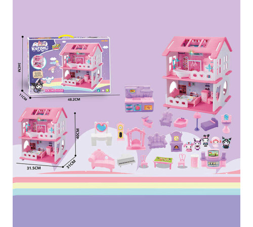 Будиночок з героями YQ 570 (24) розміри будиночка: 31,5х31х40 см, 2 поверхи, меблі, 5 фігурок героїв, в коробці