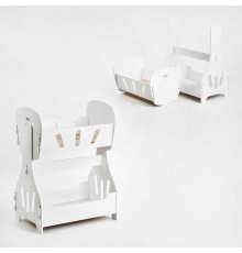 гр Ліжечко для ляльок качалка, двоярусне №8005 (1) біле "МАСЯ" в коробці