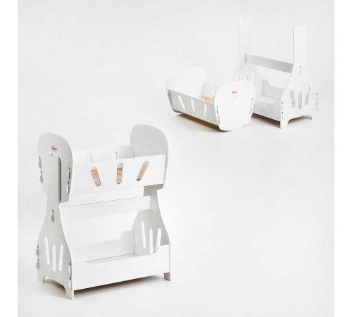 гр Ліжечко для ляльок качалка, двоярусне №8005 (1) біле "МАСЯ" в коробці