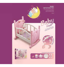 Ліжко для ляльки W 6909 B (12) 50х38х50 см, мобіль, посуд, пустушка, в коробці
